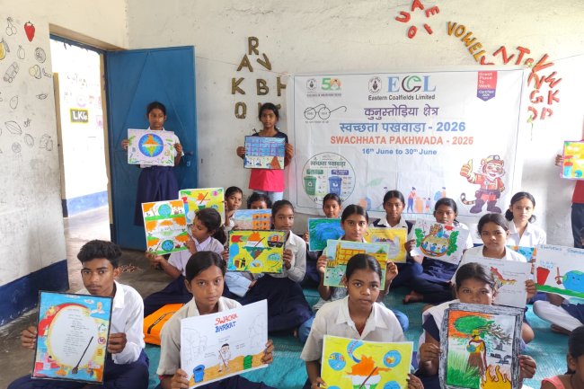 कुनुस्तोड़िया क्षेत्र की ओर से स्वच्छता विषयक चित्रकला प्रतियोगिता 